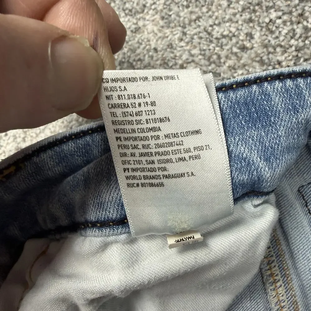 American Eagle Jeans Mens 28x26 Blue Airflex+ Skinny Distressed Ripped Denim